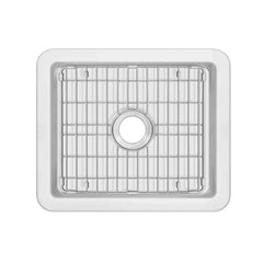 Whitehaus Undermount/Drop-in Single Bowl Fireclay Kitchen Sink with Stainless Steel Grid Included - WHUF2418 - The Home Selection