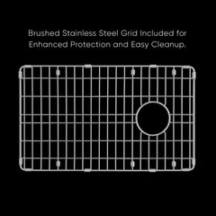 Whitehaus Undermount/Drop-in Single Bowl Fireclay Kitchen Sink with Stainless Steel Grid Included - WHUF3119 - The Home Selection