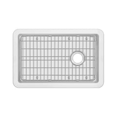 Whitehaus Undermount/Drop-in Single Bowl Fireclay Kitchen Sink with Stainless Steel Grid Included - WHUF3119 - The Home Selection