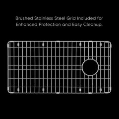 Whitehaus Undermount/Drop-in Single Bowl Fireclay Kitchen Sink with Stainless Steel Grid Included - WHUF3419 - The Home Selection