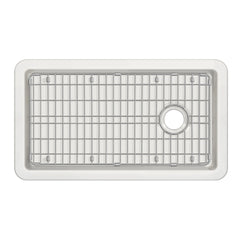 Whitehaus Undermount/Drop-in Single Bowl Fireclay Kitchen Sink with Stainless Steel Grid Included - WHUF3419 - The Home Selection