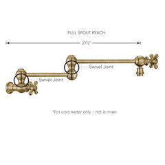 Whitehaus Wall Mount Retractable Swing Spout Pot Filler with Cross Handles - WHKPFCR3-9550-NT - The Home Selection