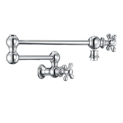 Whitehaus Wall Mount Retractable Swing Spout Pot Filler with Cross Handles - WHKPFCR3-9550-NT - The Home Selection