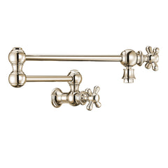 Whitehaus Wall Mount Retractable Swing Spout Pot Filler with Cross Handles - WHKPFCR3-9550-NT - The Home Selection