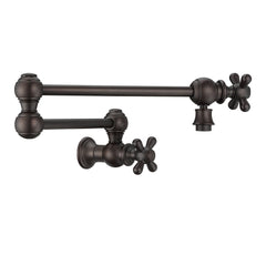 Whitehaus Wall Mount Retractable Swing Spout Pot Filler with Cross Handles - WHKPFCR3-9550-NT - The Home Selection