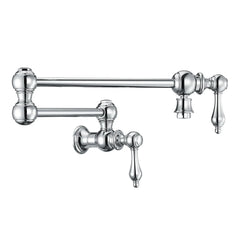 Whitehaus Wall Mount Retractable Swing Spout Pot Filler with Lever Handles - WHKPFLV3-9550-NT - The Home Selection