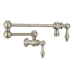 Whitehaus Wall Mount Retractable Swing Spout Pot Filler with Lever Handles - WHKPFLV3-9550-NT - The Home Selection