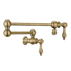 Whitehaus Wall Mount Retractable Swing Spout Pot Filler with Lever Handles - WHKPFLV3-9550-NT - The Home Selection