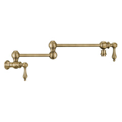 Whitehaus Wall Mount Retractable Swing Spout Pot Filler with Lever Handles - WHKPFLV3-9550-NT - The Home Selection