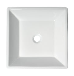Alfi White 17  Square Above Mount Ceramic Sink - ABC912