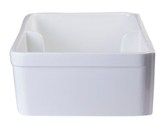 Alfi White 32  Short Wall Double Bowl Lip Apron Fireclay Farmhouse Kitchen Sink - AB5123-W