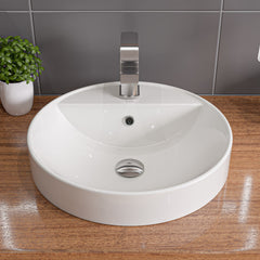 EAGO 18  ROUND CERAMIC ABOVE MOUNT BATHROOM BASIN VESSEL SINK - BA141