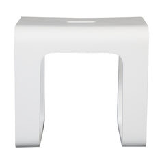 Alfi White Matte Solid Surface Resin Bathroom / Shower Stool - ABST99