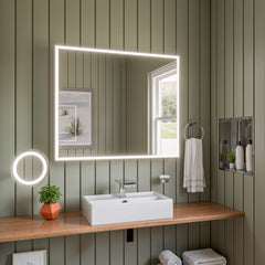 Alfi Wall Mount Round 9  5x Magnifying Cosmetic Mirror with Light - ABM9WLED