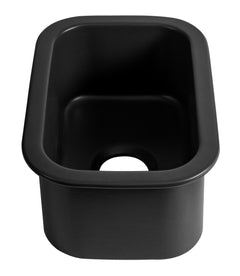 Alfi Black Matte Small 13"x19" Rectangle Fireclay Undermount or Drop In Prep Sink w Grid included - ABF1319UD-BM