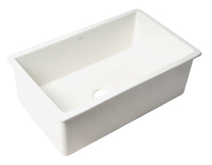 Alfi White 30  x 18  Fireclay Undermount / Drop In Kitchen Sink w Grid - ABF3018UD-W
