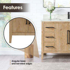 Altair Laurel Bathroom Cabinet Vanity Base in Weathered Fir without Top and Sink, No Mirror