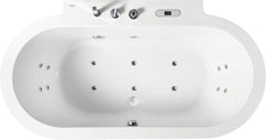 EAGO 6 ft Acrylic White Whirlpool Bathtub w Fixtures - AM128ETL
