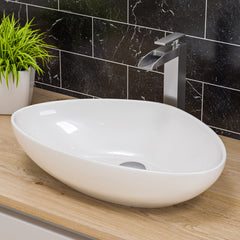 Alfi White 23" Fancy Above Mount Ceramic Sink - White