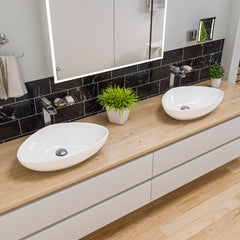 Alfi White 23  Fancy Above Mount Ceramic Sink - ABC914