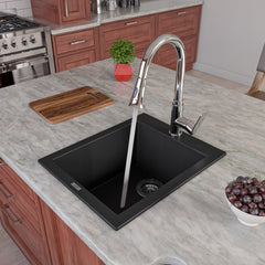 Alfi Gooseneck Pull Down Kitchen Faucet - Polished Chrome