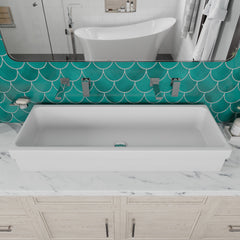 Alfi 48  White Above Mount Fireclay Bath Trough Sink - AB48TR