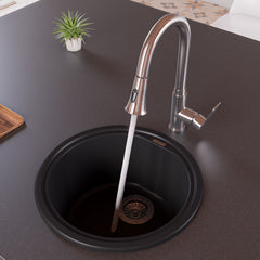 Alfi Gooseneck Pull Down Kitchen Faucet - Brushed Nickel