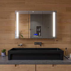 Alfi 48  Black Matte Above Mount Fireclay Bathroom Trough Sink - AB48TRBM