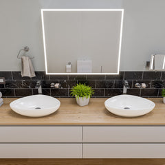 Alfi White 23  Fancy Above Mount Ceramic Sink - ABC914