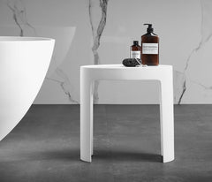 Alfi White Matte Solid Surface Resin Bathroom / Shower Stool - ABST66