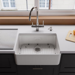 Alfi White 23  Smooth Apron Fireclay Single Bowl Farmhouse Kitchen Sink - AB503-W