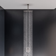 Alfi 12" Oval Brushed Solid Ultra Thin Rain Shower Head - Brushed Stainless Steel