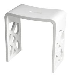 Alfi Designer White Matte Solid Surface Resin Bathroom / Shower Stool - ABST88