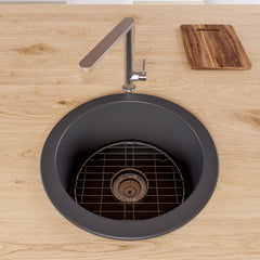 Alfi Round 18  x 18  Undermount / Drop In Fireclay Prep Sink - ABF1818R