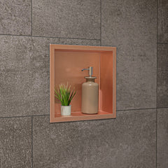 Alfi 12" x 12" Square Single Shelf Shower Niche - Brushed Copper PVD