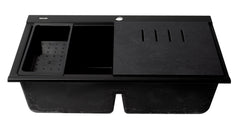 Alfi 33  Granite Composite Workstation Step Rim Double Bowl Drop In Sink with Accessories - AB3418DBDI