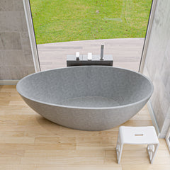 Alfi 72  Solid Concrete Tear Drop Freestanding Bathtub - ABCO72TUB