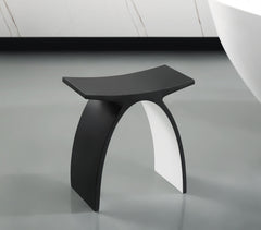Alfi Black Matte Arched Solid Surface Resin Bathroom / Shower Stool - ABST77BM
