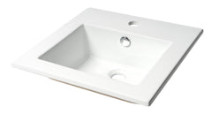 Alfi White 17  Square Drop In Ceramic Sink with Faucet Hole - ABC801