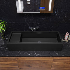 Alfi 39  Black Matte Above Mount Fireclay Bathroom Trough Sink - AB39TRBM