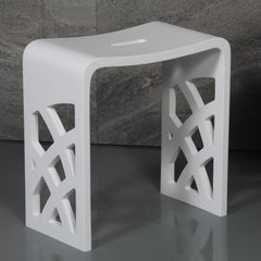 Alfi Designer White Matte Solid Surface Resin Bathroom / Shower Stool - White Matte