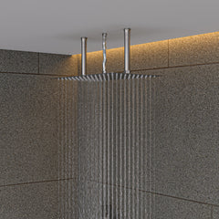 Alfi 20" Rectangular Brushed Solid Ultra Thin Rain Shower Head - Brushed Stainless Steel