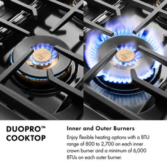 ZLINE Autograph Edition 48 in. 6.7 cu. ft. Paramount Gas Range with 8 Burner DuoPro™ Cooktop and Dual Ovens in Stainless Steel- PSGRZ-48-K
