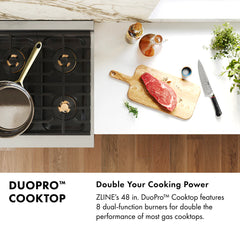 ZLINE Autograph Edition 48 in. 6.7 cu. ft. Paramount Gas Range with 8 Burner DuoPro™ Cooktop and Dual Ovens in Stainless Steel- PSGRZ-48-K