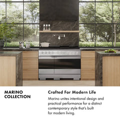 ZLINE 24 In. Marino Autograph Induction Range in Stainless Steel with a White Matte Door and Champagne Bronze Accents - MINRZ-WM-24-CB