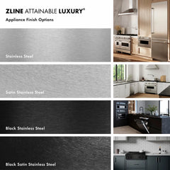 ZLINE Autograph Edition 30 in. 4.2 cu. ft. Marino Induction Range with 4 Element Cooktop and Electric Convection Oven in Satin Stainless Steel with Champagne Bronze Accents - MINRSZ-30-CB