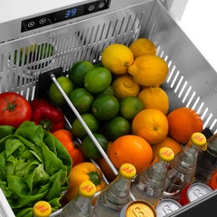 ZLINE Autograph Edition 24 in. Touchstone 168 Can Outdoor-Rated Dual Refrigerator Drawer with Black Stainless Steel Doors - RDSOZ-BS-24-K