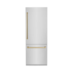 ZLINE 30 Inch 16.1 cu. ft. Built-In Bottom Freezer Refrigerator with Water Dispenser and Ice Maker in Stainless Steel - RBIV