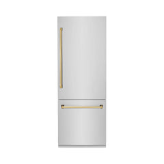 ZLINE 30 Inch 16.1 cu. ft. Built-In Bottom Freezer Refrigerator with Water Dispenser and Ice Maker in Stainless Steel - RBIV