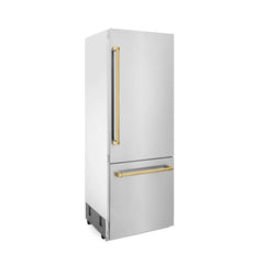 ZLINE 30 Inch 16.1 cu. ft. Built-In Bottom Freezer Refrigerator with Water Dispenser and Ice Maker in Stainless Steel - RBIV